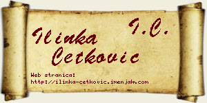 Ilinka Ćetković vizit kartica